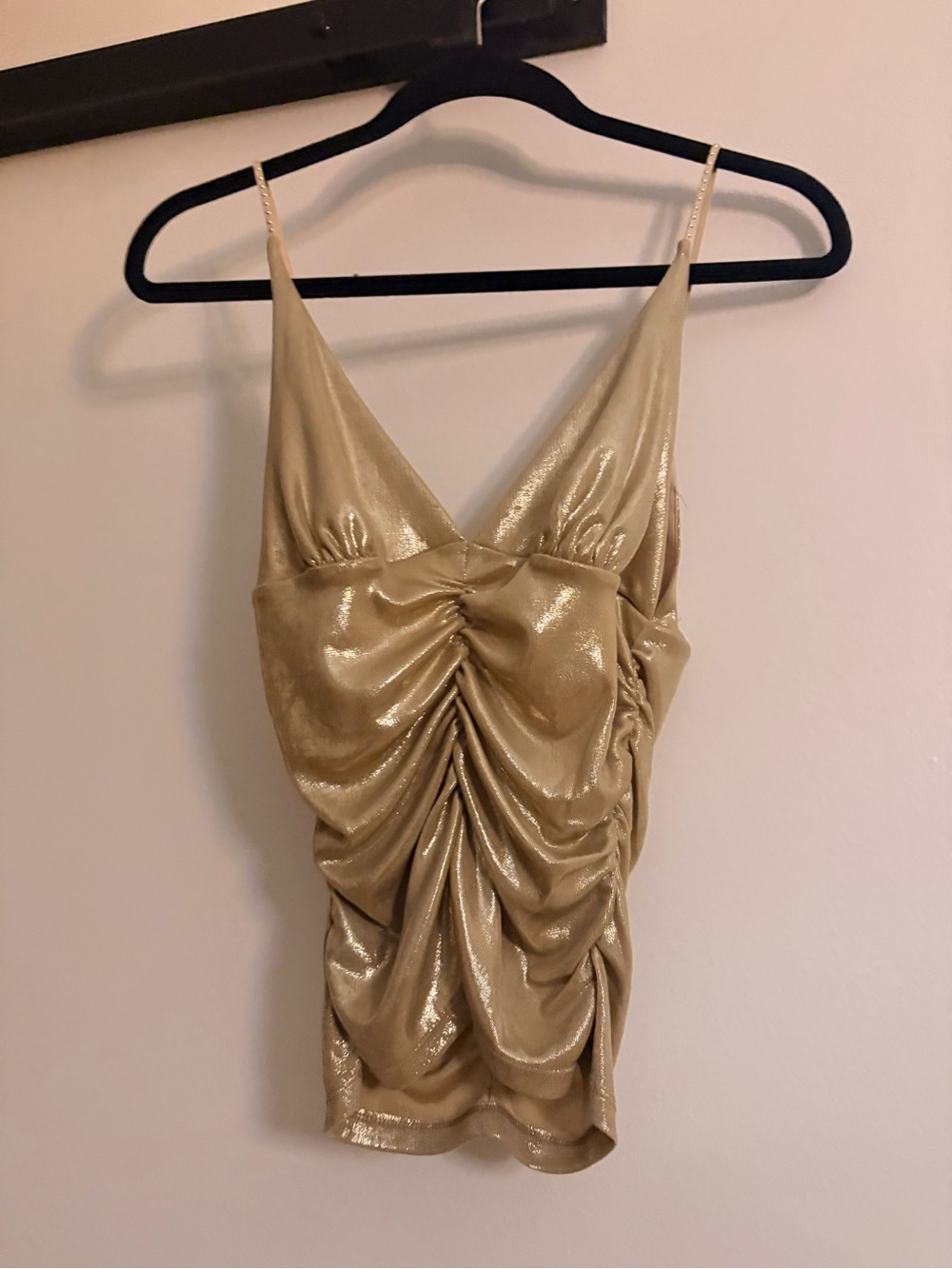 Urban Outfitters Gold Ruched tank